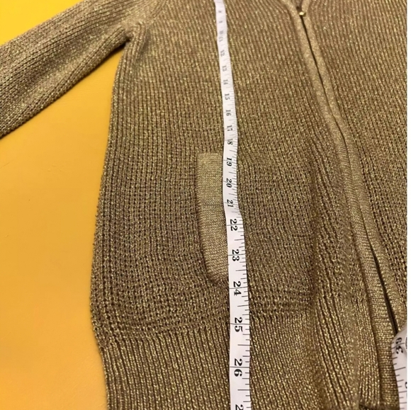 Lauren Ralph Lauren gold zip cardigan XL - Picture 6 of 6